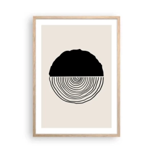 Plakát v rámu světlý dub - Půl na půl - 50x70 cm