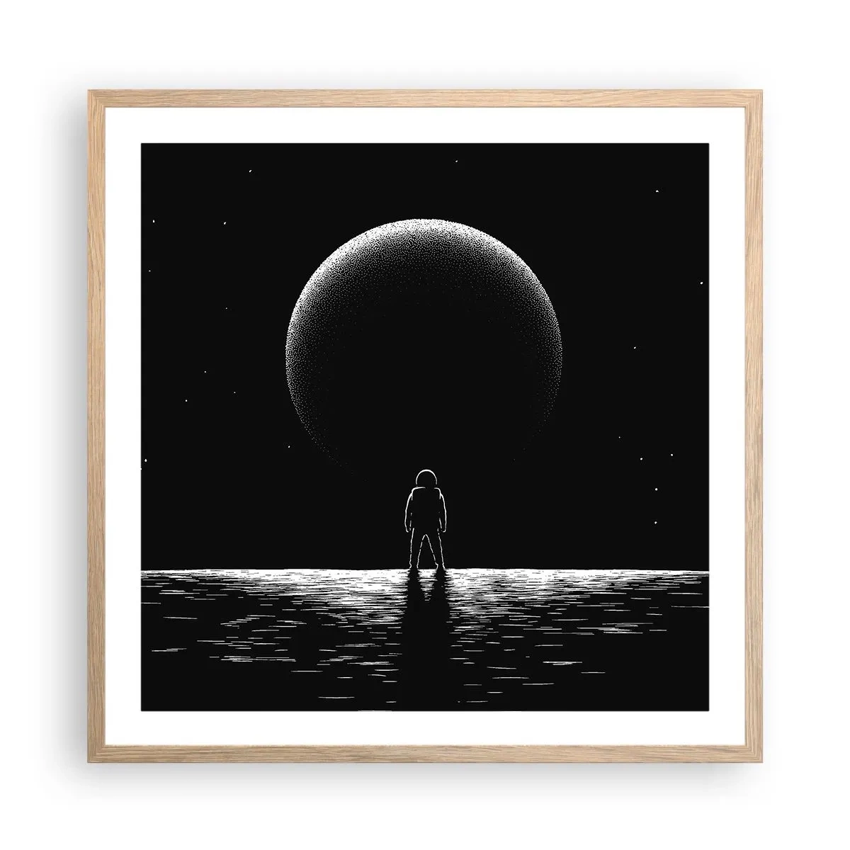 Plakát v rámu světlý dub - Tváři v tvář - 60x60 cm