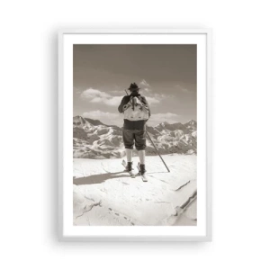 Plakát v bílém rámu - Stejné hory - 50x70 cm