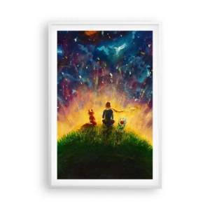 Plakát v bílém rámu - Láska a přátelství - celý svět - 61x91 cm