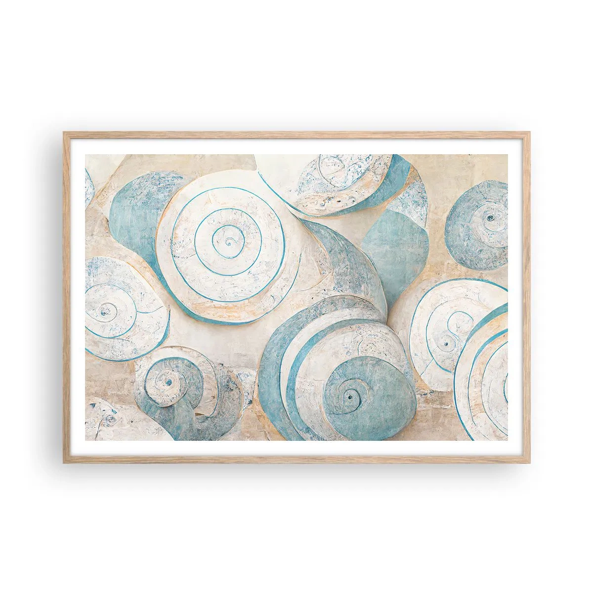 Plakát v rámu světlý dub - Co skrývá mušle? - 100x70 cm