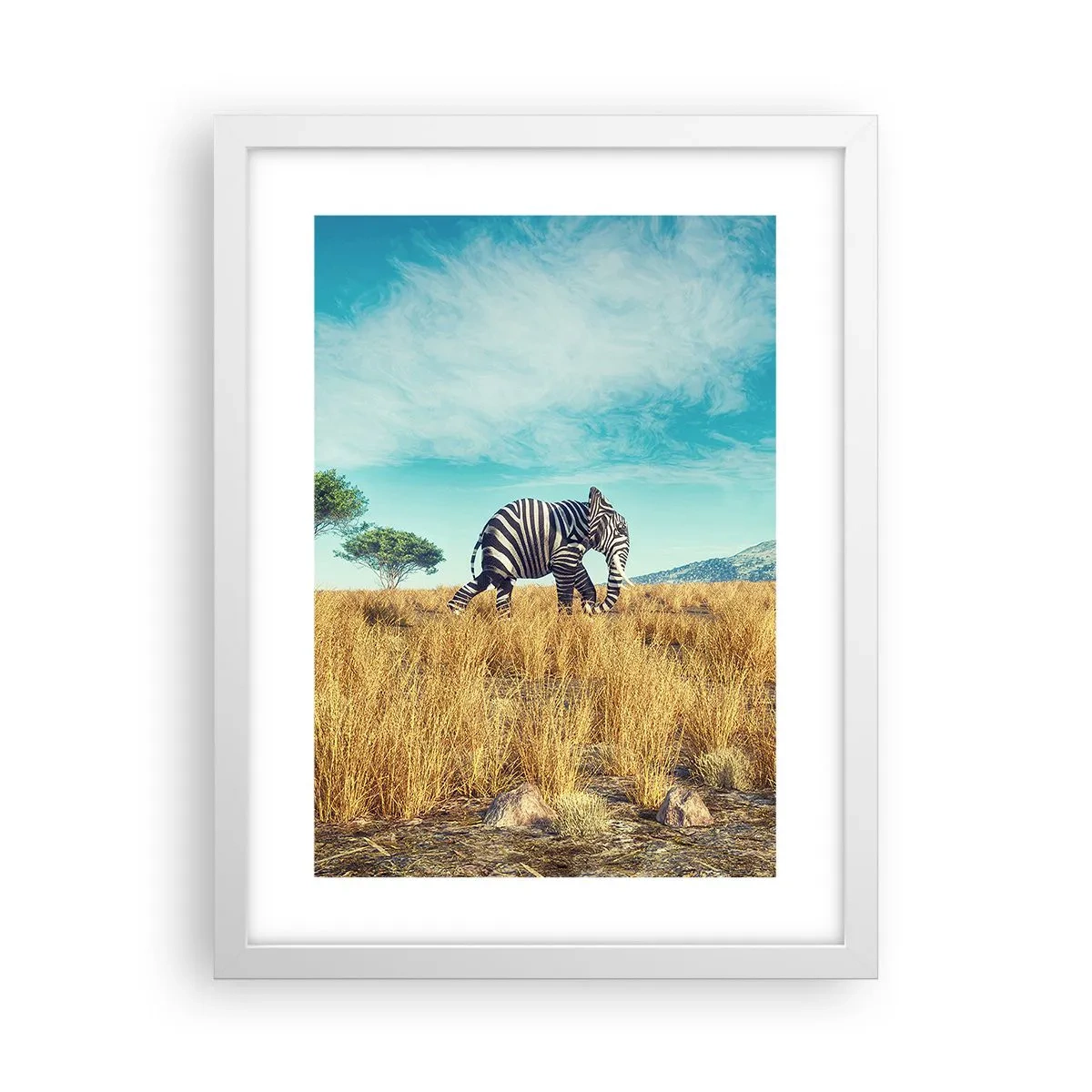 Plakát v bílém rámu - Šedá už není v módě - 30x40 cm