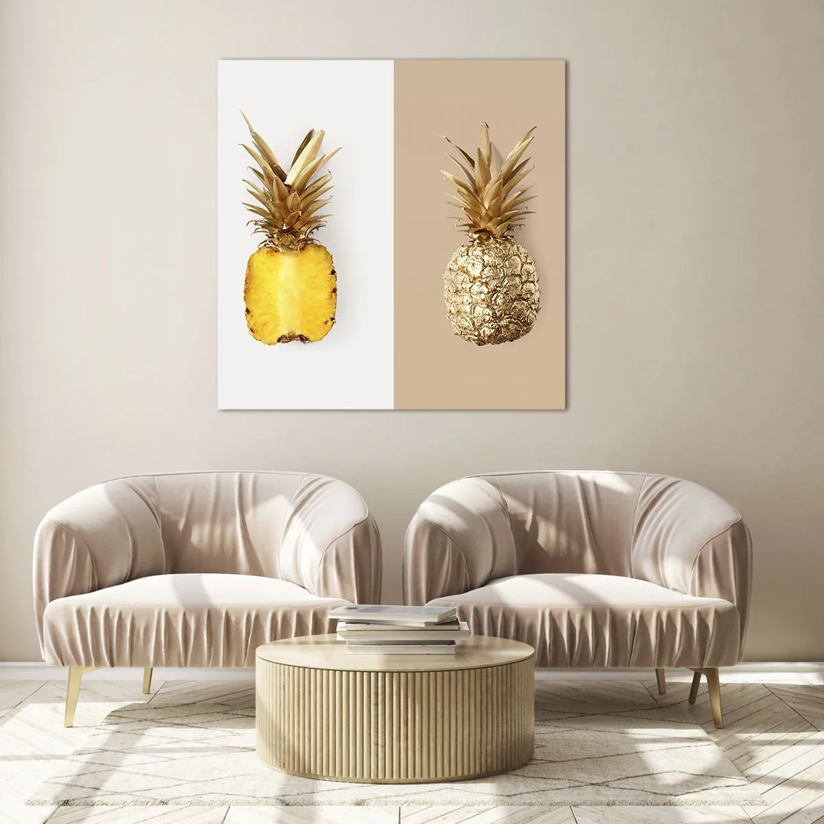 Obraz na skle - Ananas pro nás - 30x30 cm