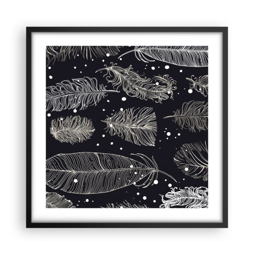 Plakát v černém rámu - Krajka s peřím - 50x50 cm