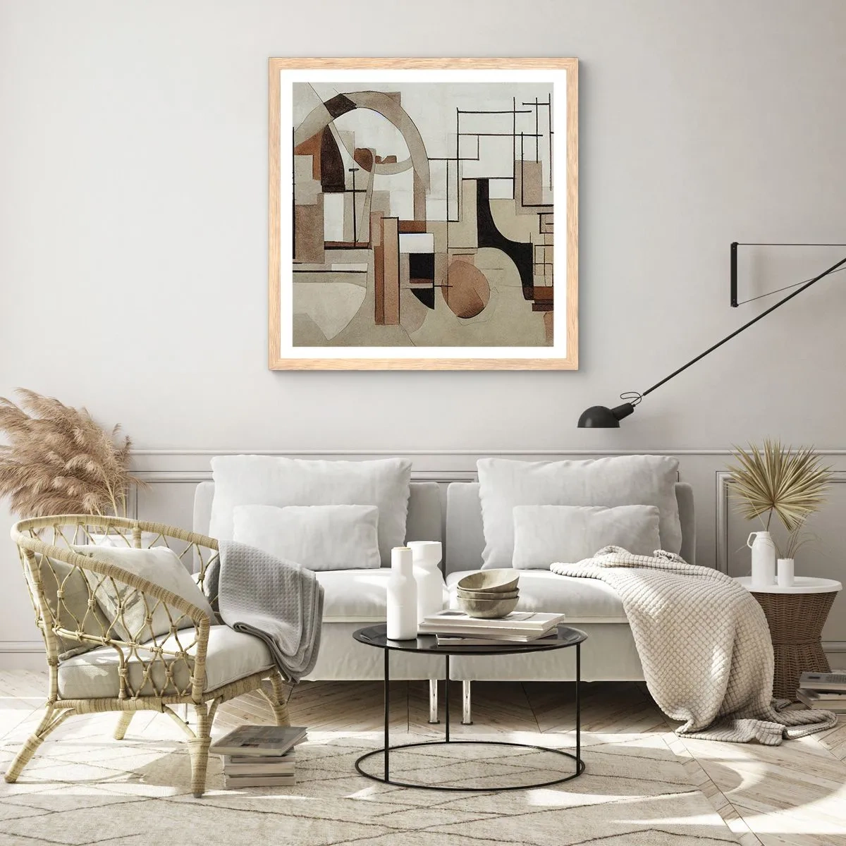 Plakát v rámu světlý dub - Městská krajina 2.0 - 60x60 cm