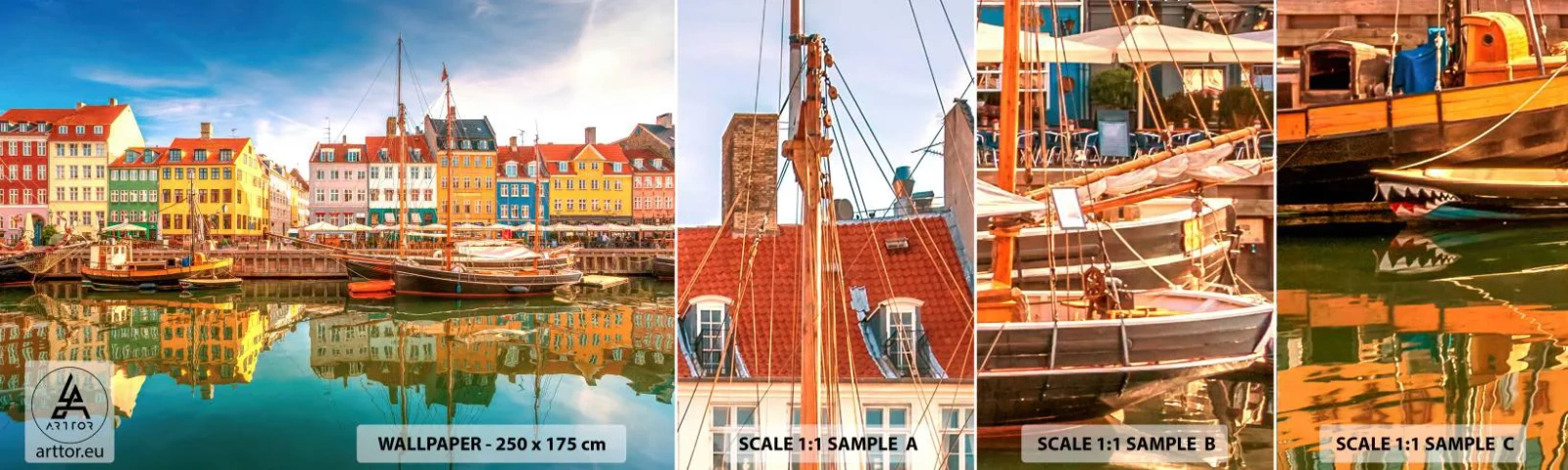 Fototapeta Vzorek Standard Eco - U vody hladké jako zrcadlo - Krajina, Architektura, Kodaň - 100x30 cm