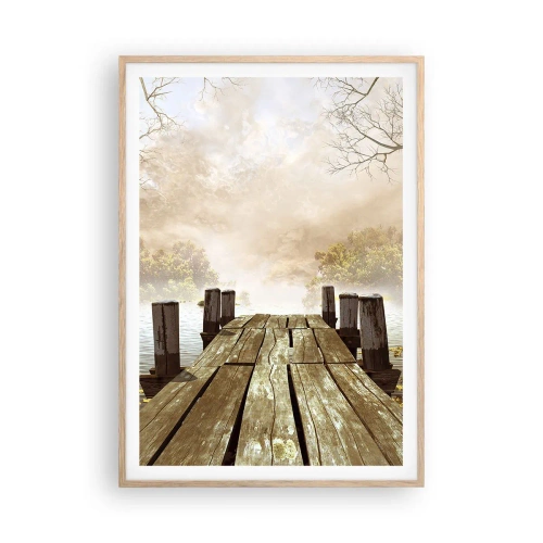 Plakát v rámu světlý dub - Jemný smutek podzimu - 70x100 cm