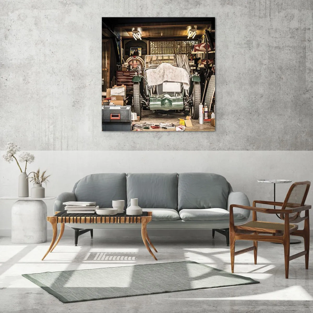 Obraz na skle - Zpět do minulosti - 30x30 cm