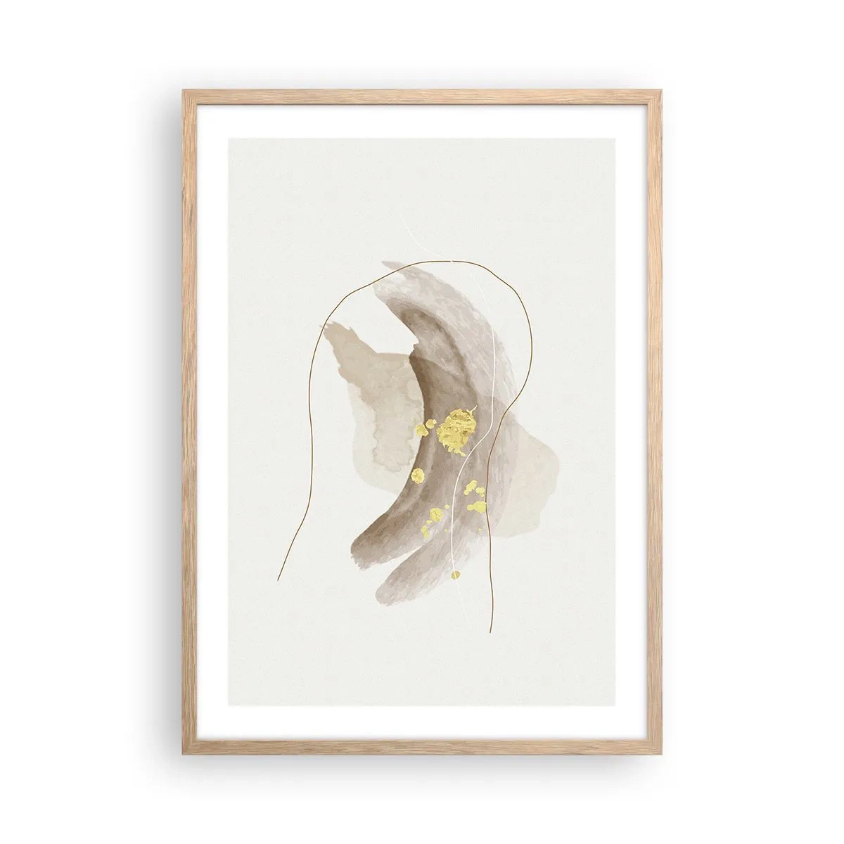 Plakát v rámu světlý dub - Vesmírná bytost - 50x70 cm