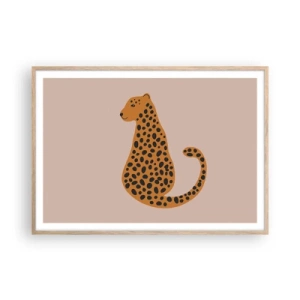 Plakát v rámu světlý dub - Leopardní vzor je v módě - 100x70 cm
