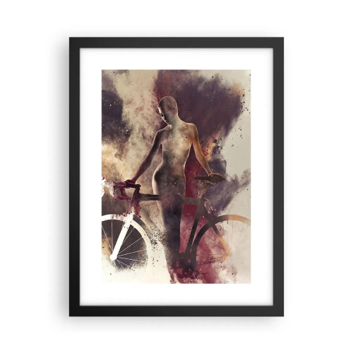 Plakát v černém rámu - Cyklistická duše v mramorových tvarech - 30x40 cm