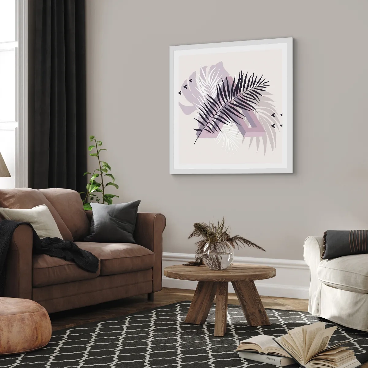 Plakát v bílém rámu - Stín stínu - 60x60 cm