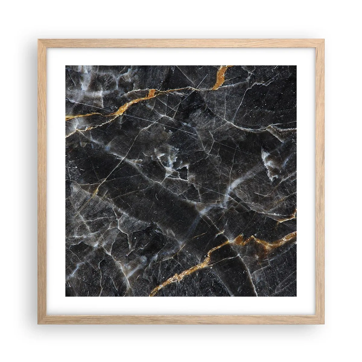 Plakát v rámu světlý dub - Vnitřní život kamene - 50x50 cm