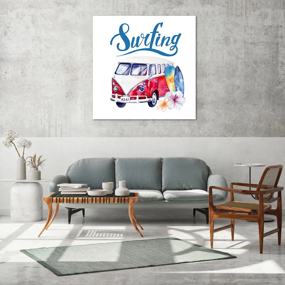 Obraz na skle - Okurka - klasika pro surfaře - 60x60 cm