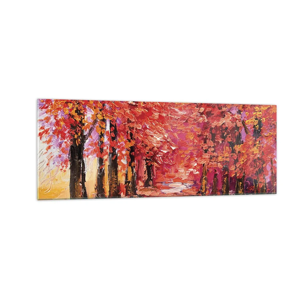 Obraz na skle - Podzimní imprese - 140x50 cm
