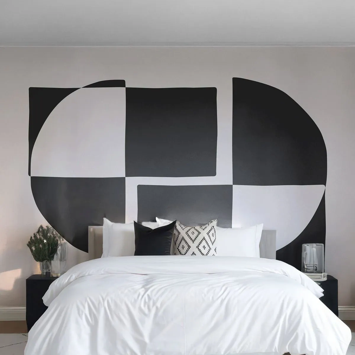 Fototapeta Premium Canvas - Antitéza – syntéza - Abstrakce, Kus, Černý a bílý - 250x175 cm