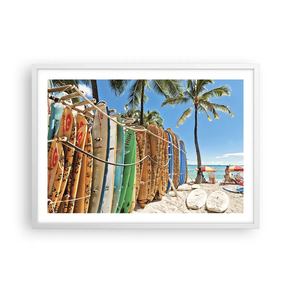 Plakát v bílém rámu - Slunečná zábava - 70x50 cm