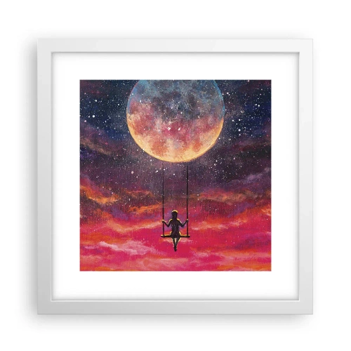 Plakát v bílém rámu - Stavět si vzdušné zámky - 30x30 cm