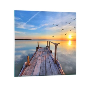 Obraz na skle - Jít před sebe směrem ke slunci - 40x40 cm