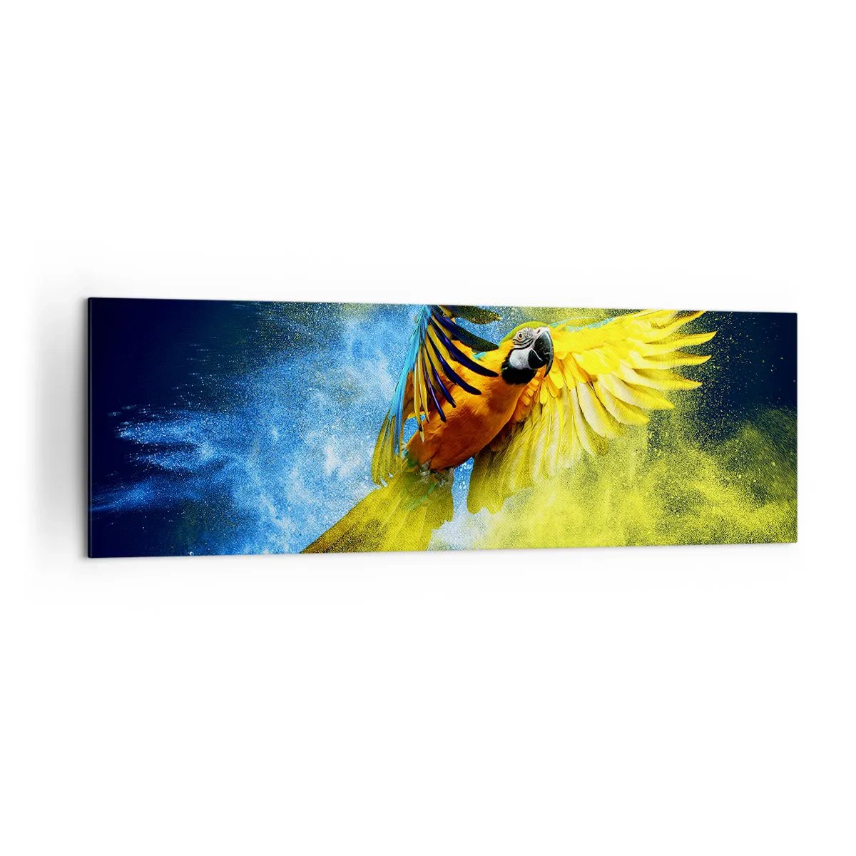 Obraz na plátně - V modro-zlatém prachu - 160x50 cm