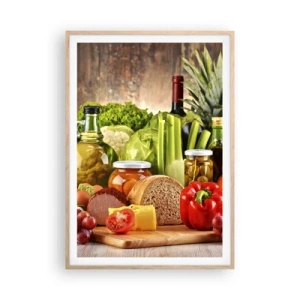 Plakát v rámu světlý dub - Uzené, pečené, marinované - 70x100 cm