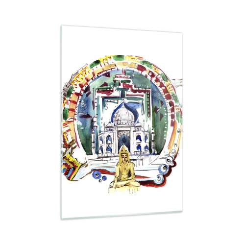 Obraz na skle - Indická rovnováha světa - 50x70 cm