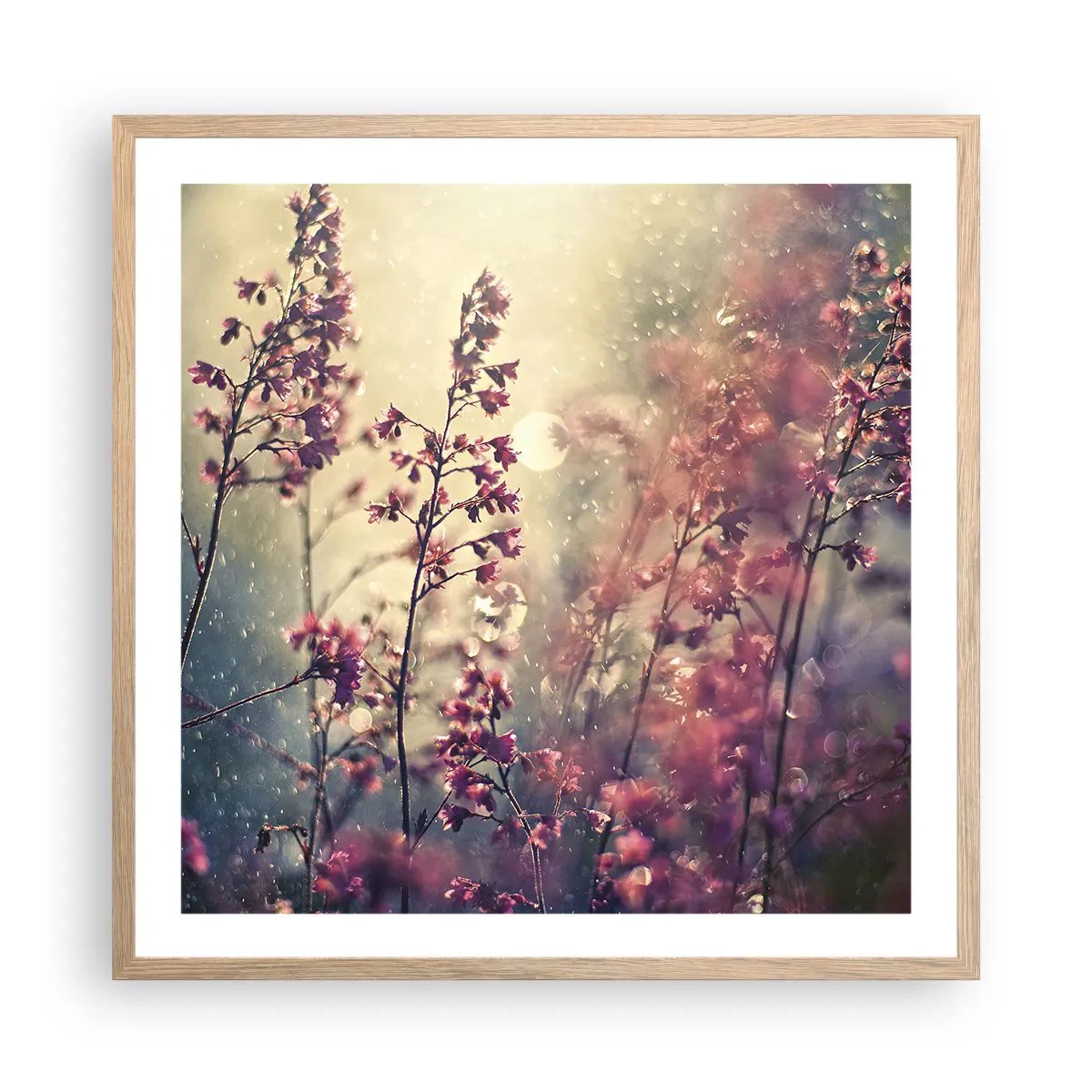 Plakát v rámu světlý dub - Tajná zahrada - 60x60 cm