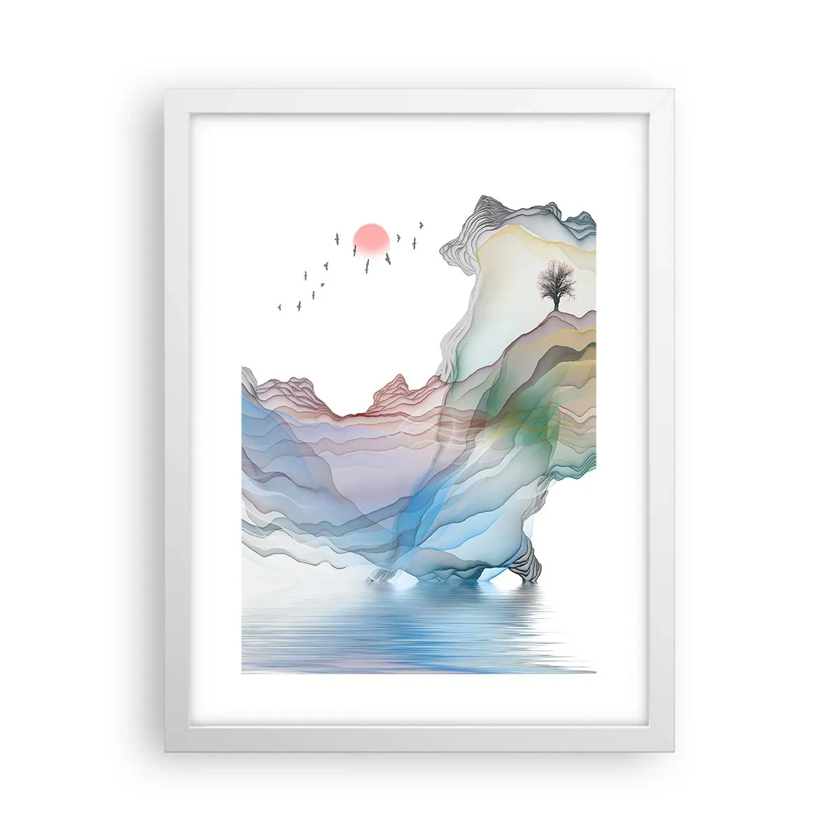 Plakát v bílém rámu - Ke křišťálovým horám - 30x40 cm