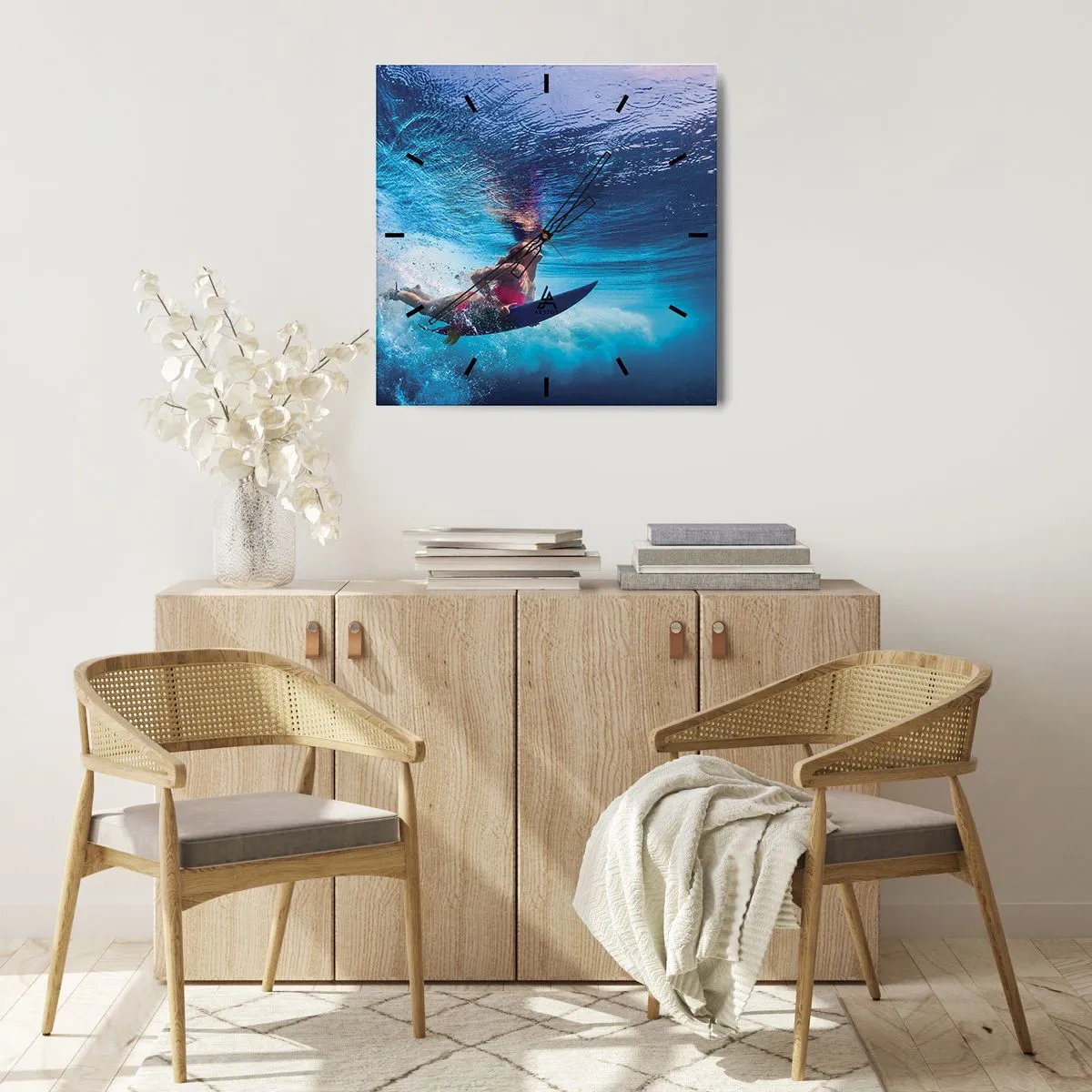 Nástěnné hodiny - Hloubka radosti - 40x40 cm