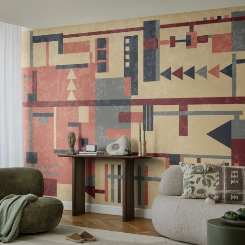 Fototapeta Premium Sand - Vodorovná a svislá kombinace - Abstrakce, Kus, Moderní vzor - 200x140 cm