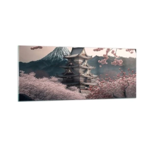 Obraz na skle - Země kvetoucích třešní - 100x40 cm