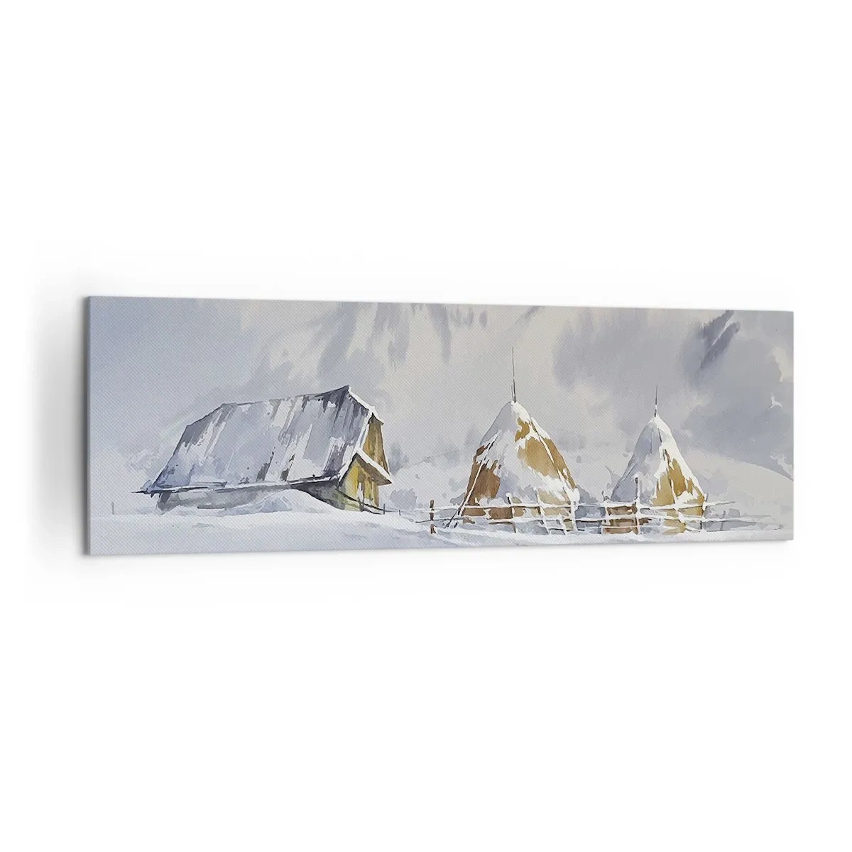 Obraz na plátně - V zasněženém údolí - 160x50 cm