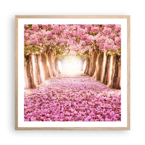 Plakát v rámu světlý dub - Cesta do ráje - 60x60 cm