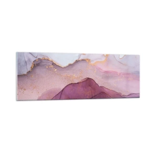 Obraz na skle - Fialové a lilové vlny - 90x30 cm