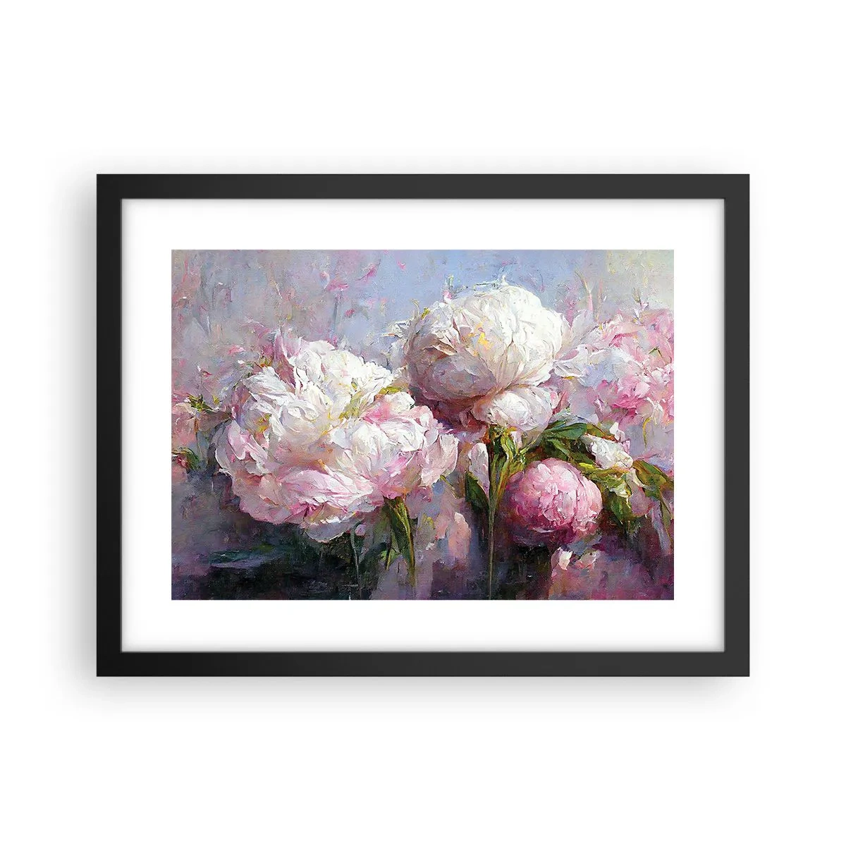 Plakát v černém rámu - Kytice překypující životem - 40x30 cm