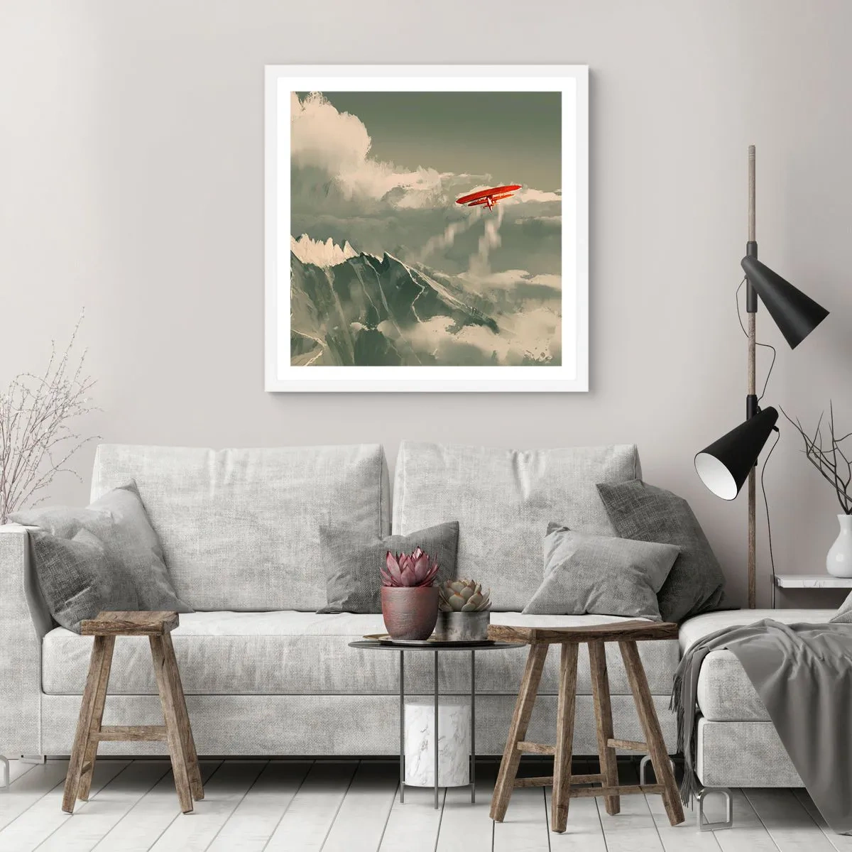 Plakát v bílém rámu - Nebojácný průkopník - 60x60 cm