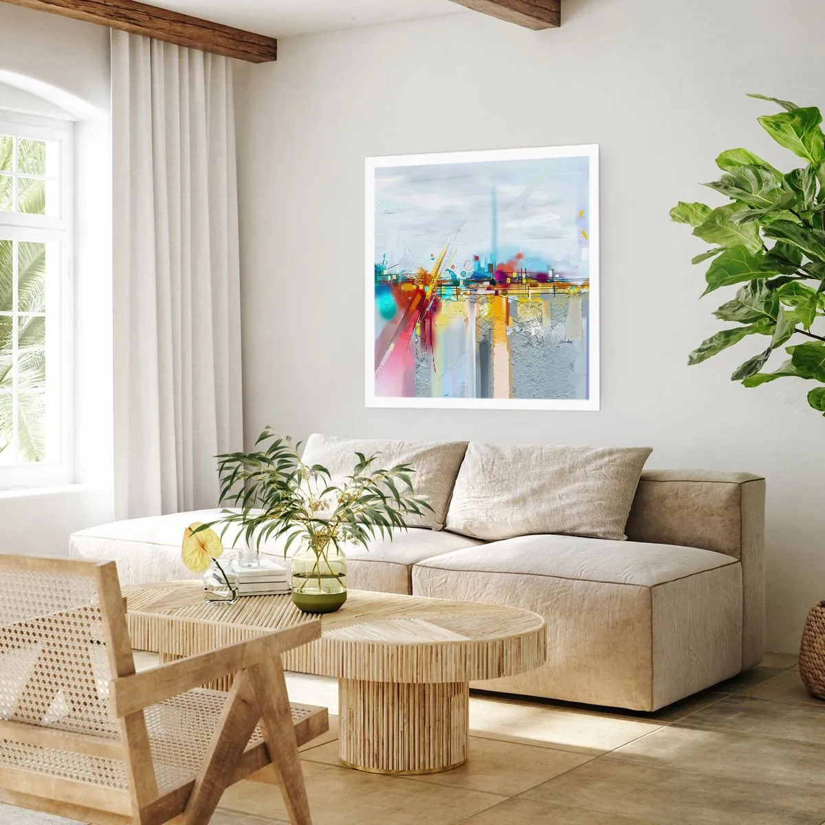 Plakát - Most radosti nad řekou života - 30x30 cm