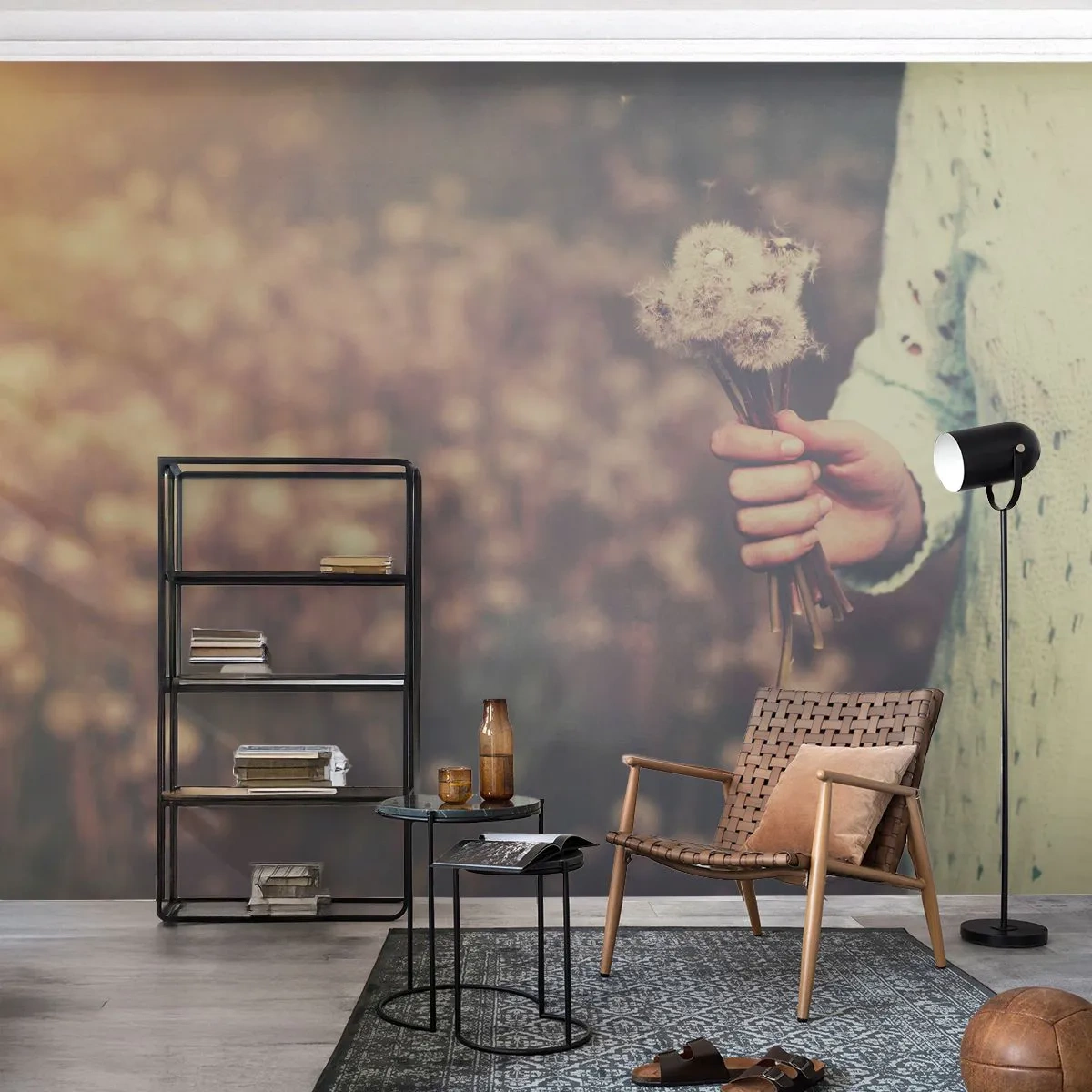 Fototapeta Samolepicí Deluxe Sticker - Zastav je, prosím - Pampeliška, Louka, Příroda - 250x175 cm