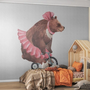 Fototapeta Premium Sand - To je ale cirkus! - Medvěd, Cirkus, Dívčí - 100x70 cm