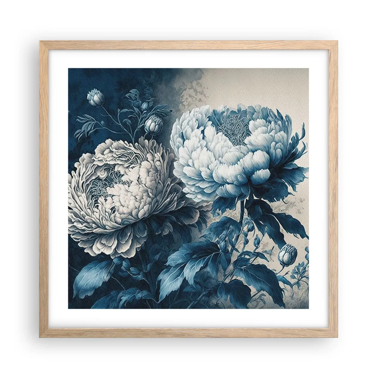 Plakát v rámu světlý dub - Shodný pár - 50x50 cm