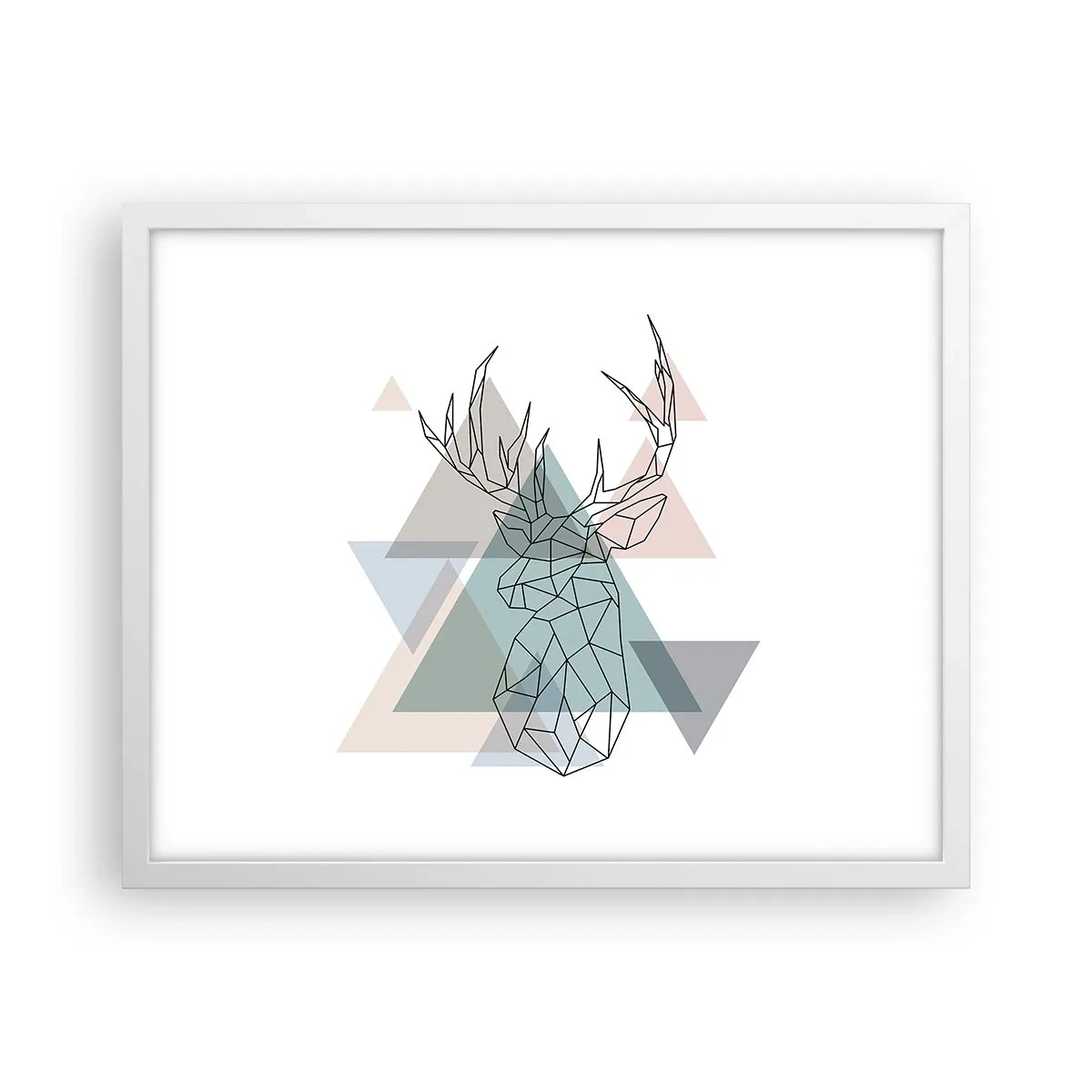 Plakát v bílém rámu - V geometrickém lese - 50x40 cm