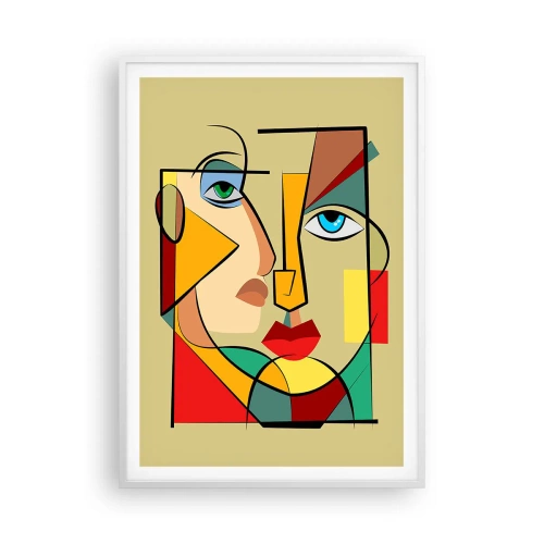 Plakát v bílém rámu - Shodný pár - 70x100 cm