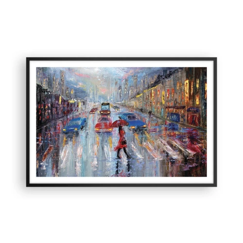 Plakát v černém rámu - Deštivé odpoledne ve městě - 91x61 cm