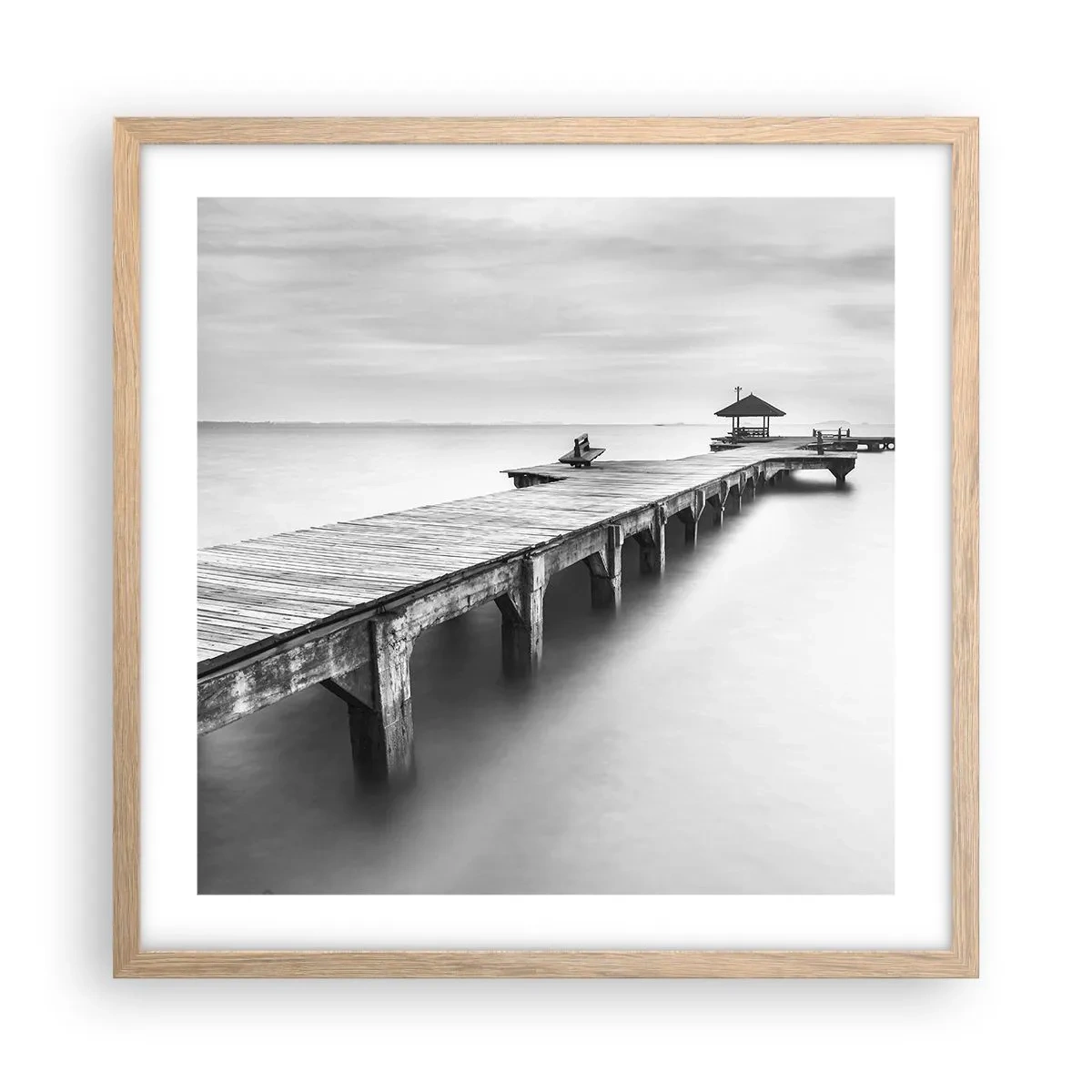 Plakát v rámu světlý dub - Daleko od nás - 50x50 cm