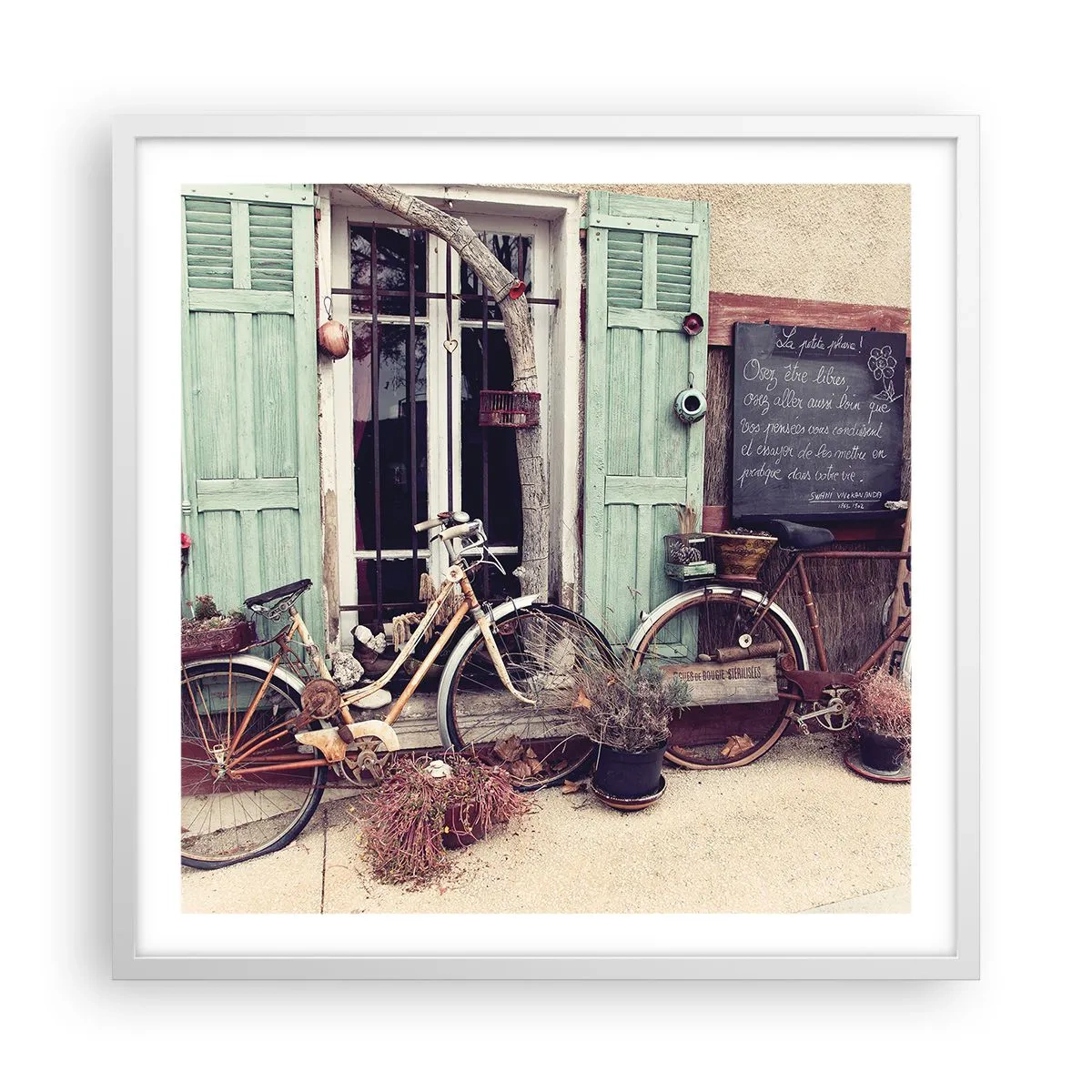 Plakát v bílém rámu - Ať žije provincie - 60x60 cm