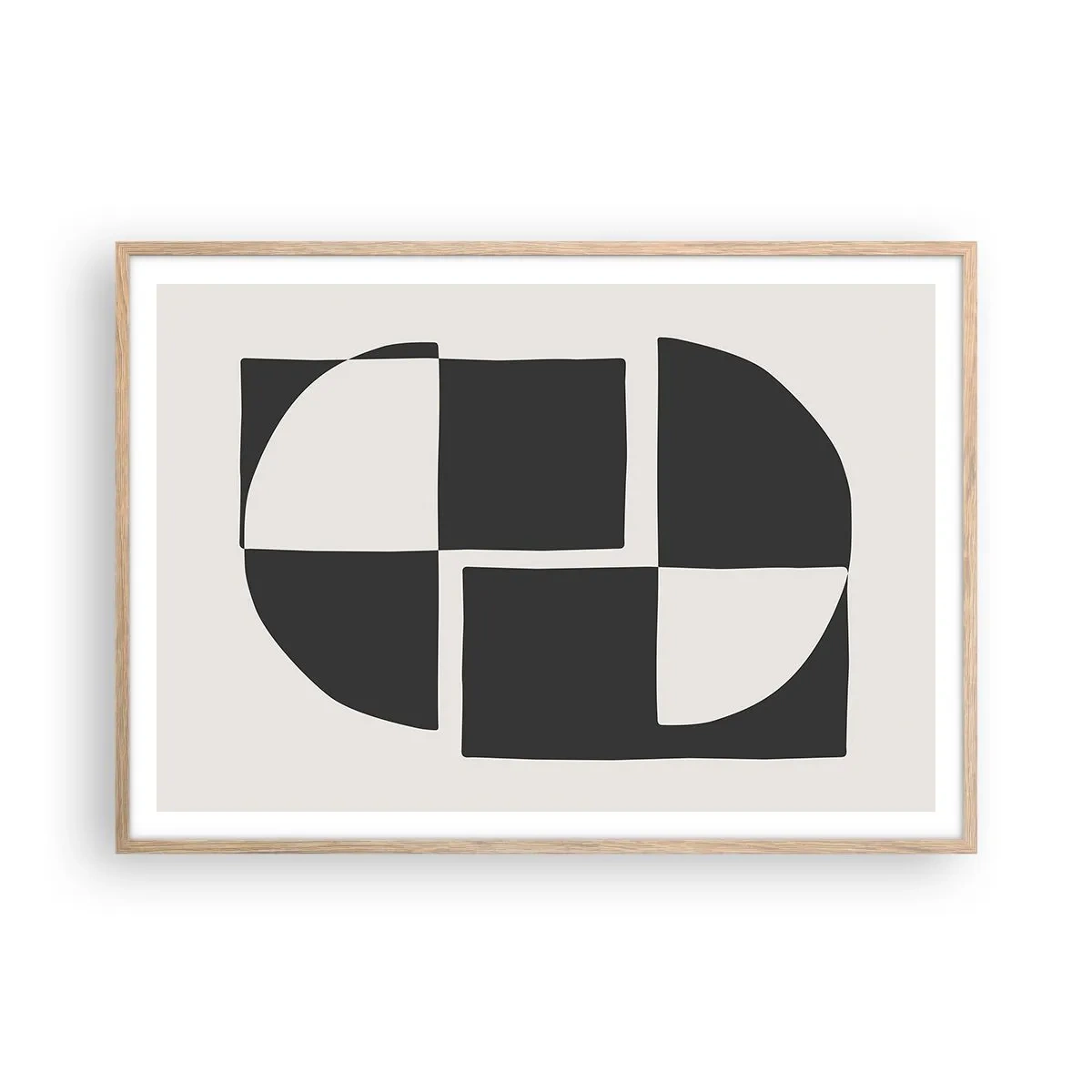 Plakát v rámu světlý dub - Antitéza – syntéza - 100x70 cm