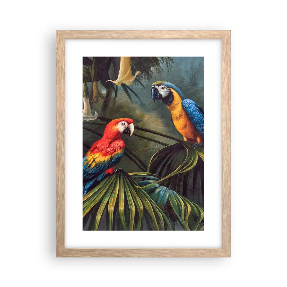 Plakát v rámu světlý dub - Romantismus v tropech - 30x40 cm