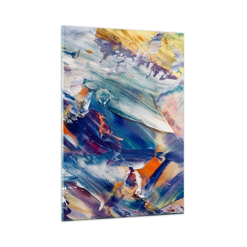 Obraz na skle - Chaos barev - 50x70 cm