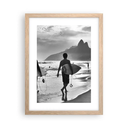 Plakát v rámu světlý dub - Samba na jednu vlnu - 30x40 cm