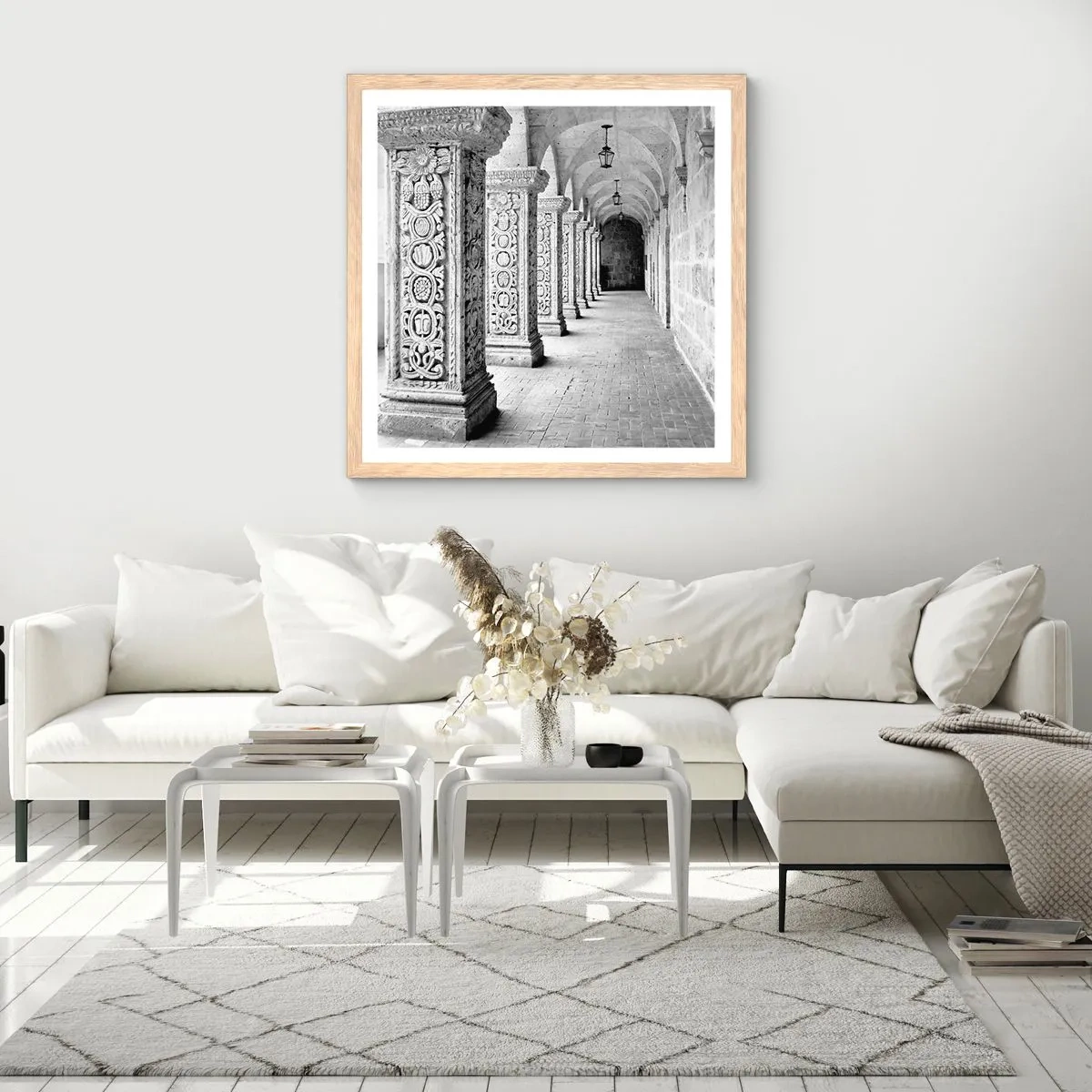 Plakát v rámu světlý dub - Kam...? - 50x50 cm